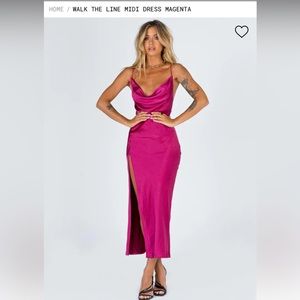 Brand new “Walk the Line” magenta maxi dress from Princess Polly